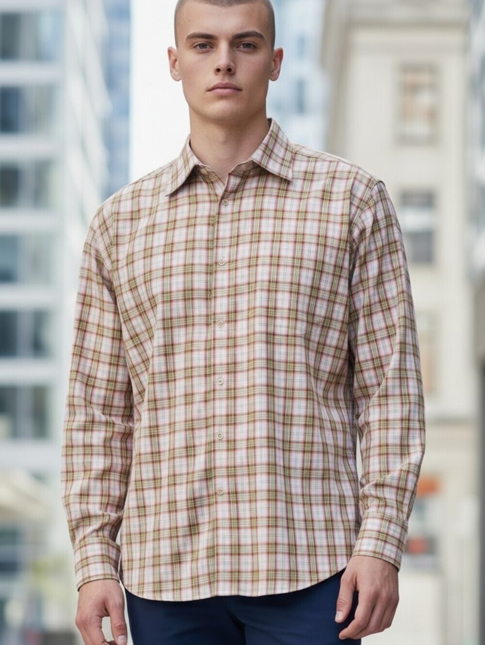 joseph abboud Men's Size Large Button Down Causal Long sleeve Shirt City Wear